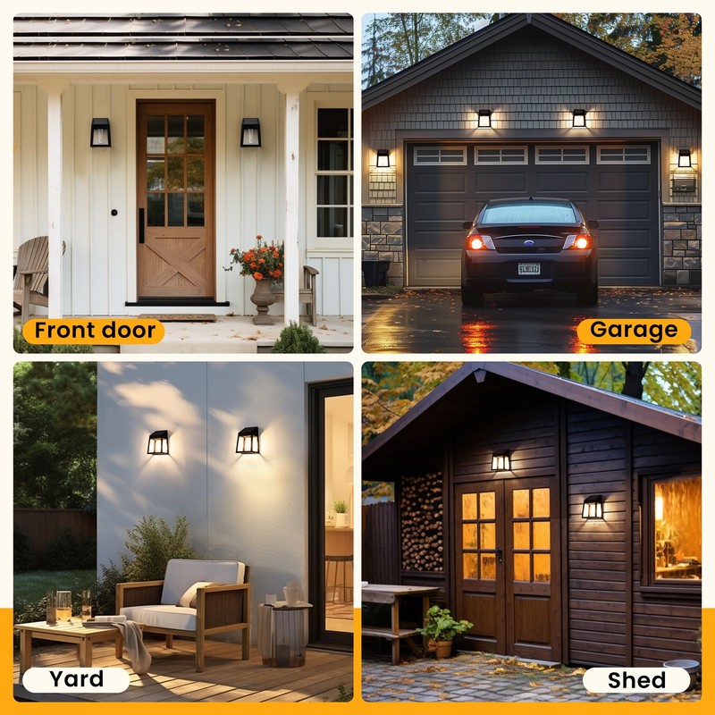 GIGALUMI Solar Fence Lights, 6 Pack Fence Outdoor Waterproof Lights