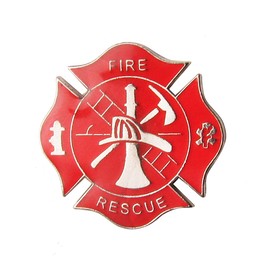Treasure Gurus Fire Dept Maltese Cross Firefighter Collar Lapel Scramble Pin Tie Tack