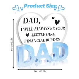 Dad Birthday Gifts Father's Day Heart Shaped Acrylic Plaque Thanksgiving Gifts From Son From Daughter Funny Decoration