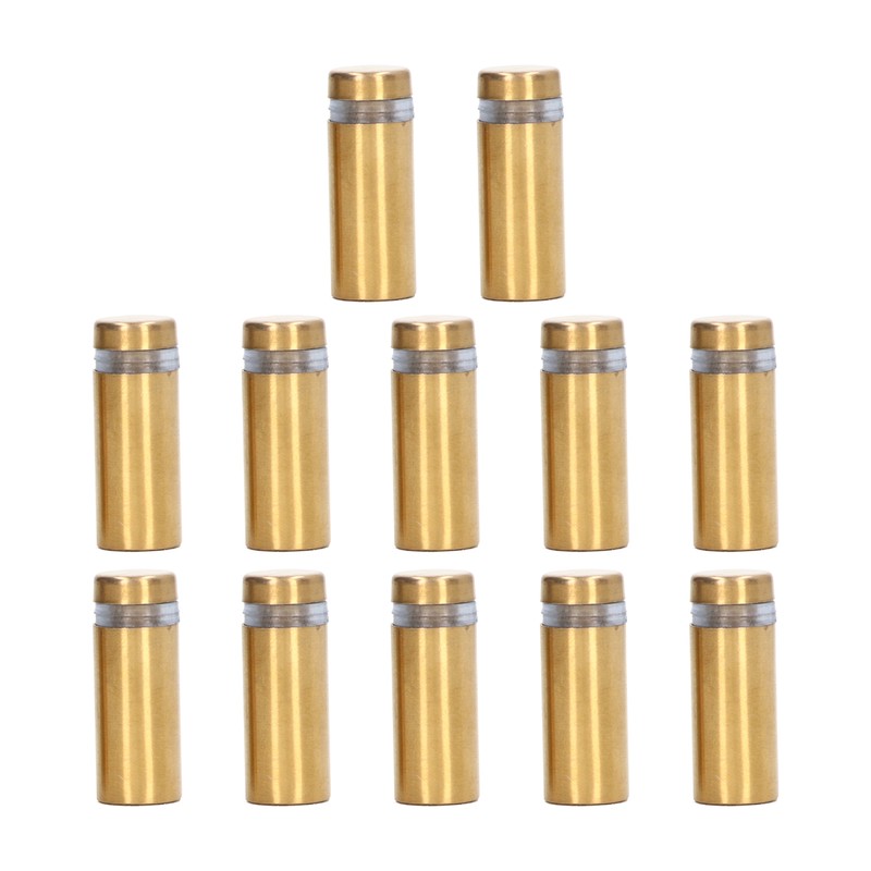 12Pcs Standoff Screws Stainless Steel Electroplated Brushed Gold Advertising Nails