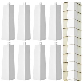 8 Pcs Aluminum Siding Corners,8 inch Outside Corner Trim Metal Siding Panels with Nails, Aluminum Corner Trim for Mobile Home House Exterior