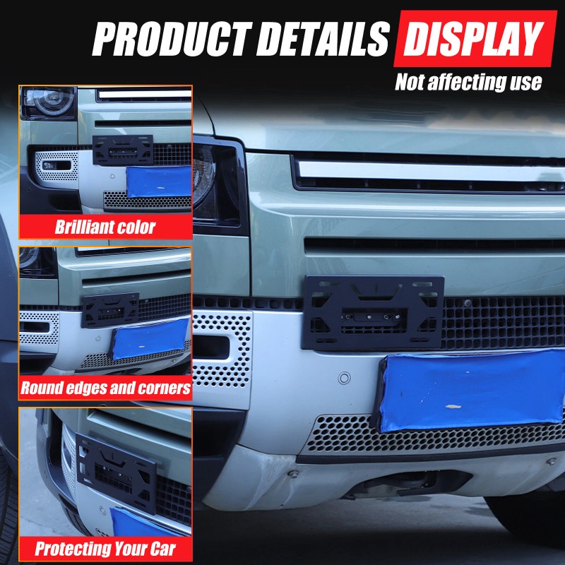 dreamcar2022 Aluminum Bumper Tow Hook License Plate Mount Bracket For