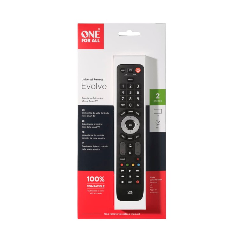 One For All Evolve 2 Universal Remote Control - Operates