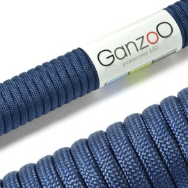 Ganzoo © Paracord 550 Rope, Navy Blue, 4 mm, Cord Type 3, Nylon & Polyester, Ideal for Crafting Dog Lead/Collar, Bracelet, Camping, Survival and Outdoor Use, 30 m, All-Purpose Rope, 7 Inner Strands