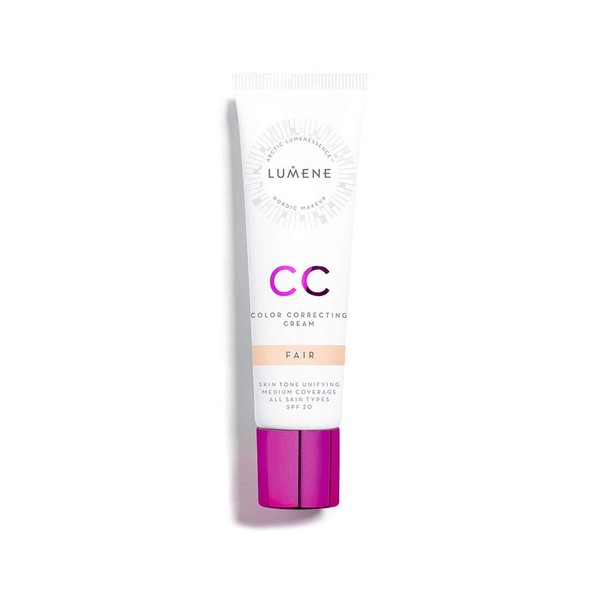 Lumene CC Color Correcting Cream infused with Pure Arctic Spring Water - 6 in 1 Medium Coverage for all Skin Types SPF 20-30 ml / 1.0 Fl.Oz. (Fair)