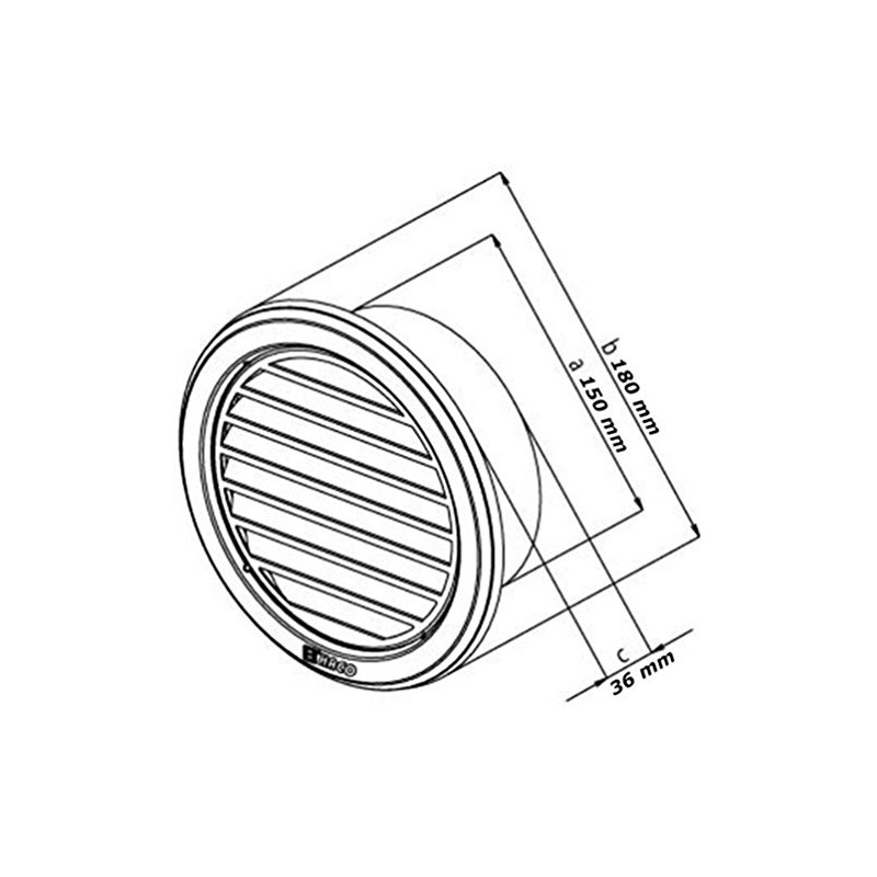 Haco Stainless Steel Circular Air Vent Grille Cover, 150mm, Brushed