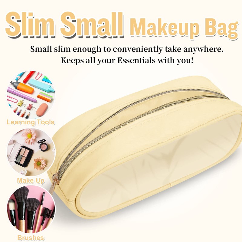 izuzta - Bolso pequeño de nailon con cierre para maquillaje,