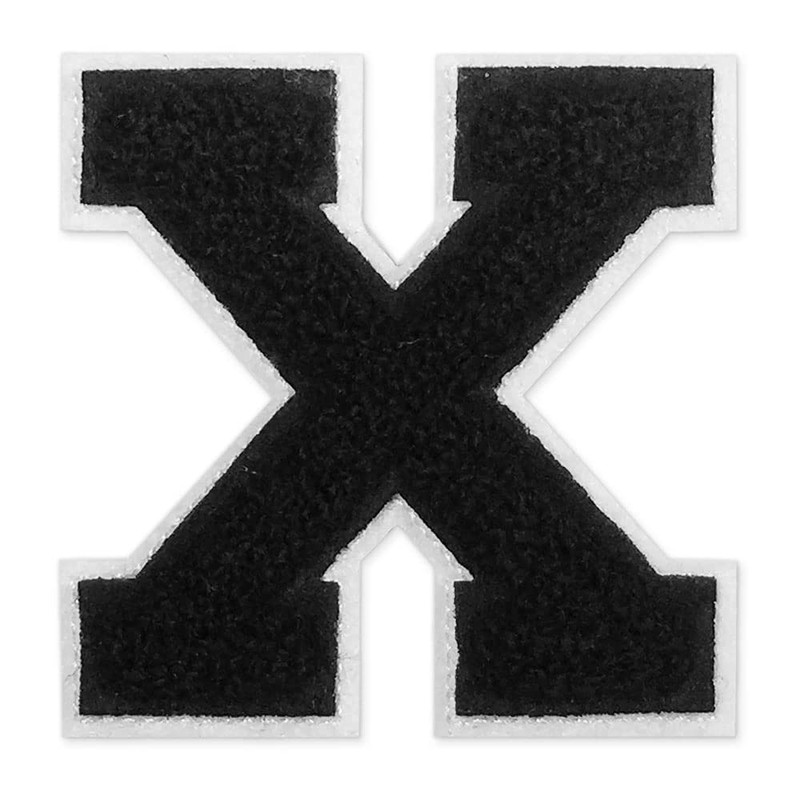 Letter X - 2-1/2" Chenille Stitch Varsity Iron-On Patch by
