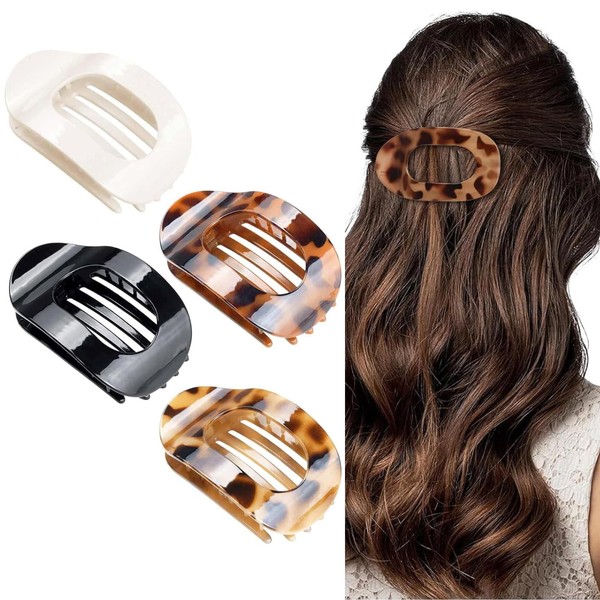 YOYEAH 4er-Pack Matt Flache Haarklammern für Damen - Haarklammer Dünnes