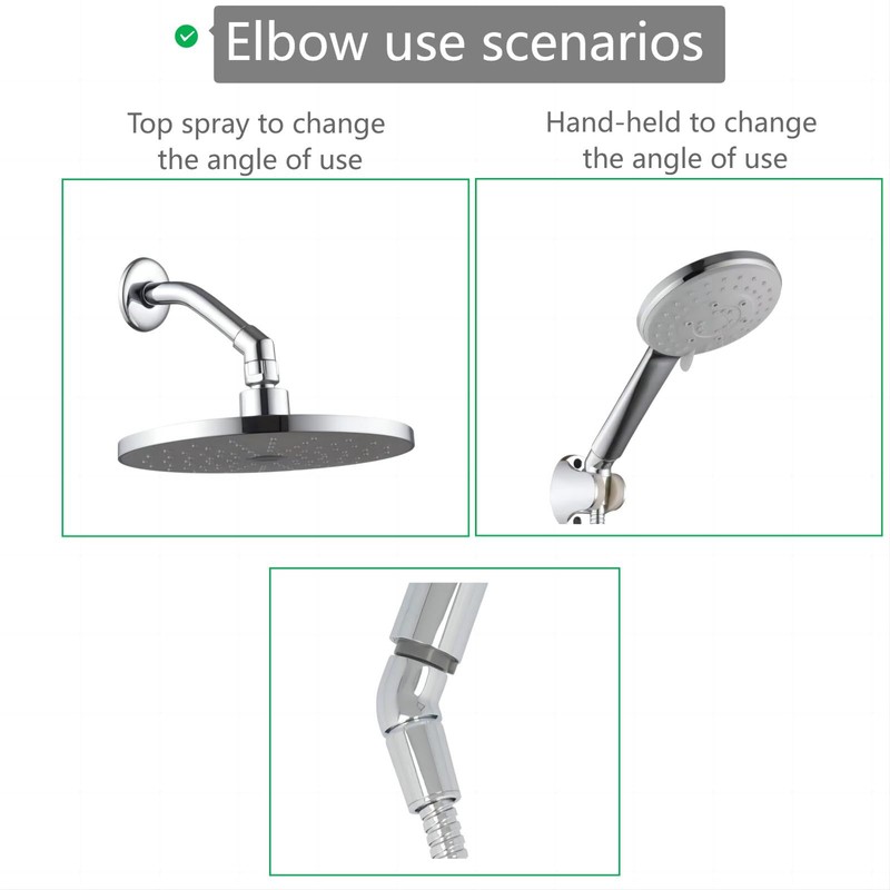 Shower Head Adapter,Solid Brass 135 Degree Shower Elbow Adapter,G1/2" Shower