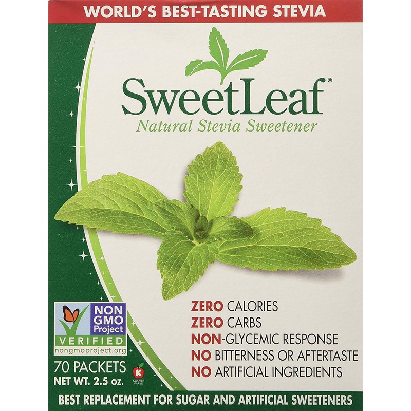 SweetLeaf Stevia Sweetener 70 packets 2.5oz (Pack of 3)
