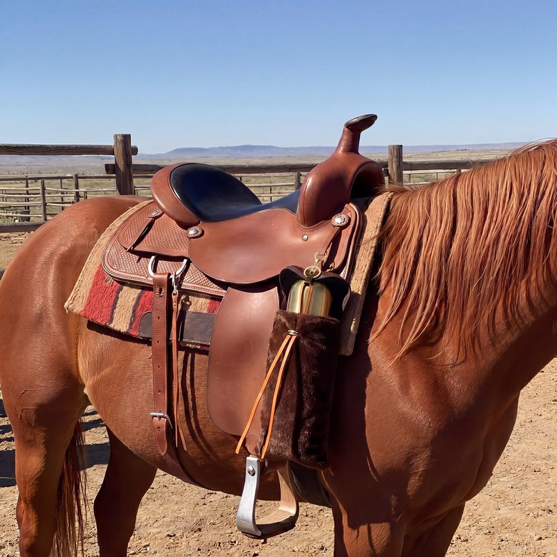 Sosation Saddle Water Bottle Holder with Pocket Horse Saddlebag,Brindle