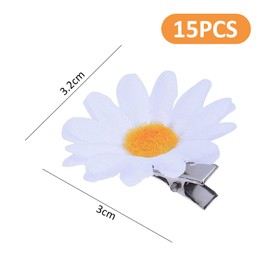 15 Pieces Daisy Hair Clips Cute Braid Accessories Small Flower Hair Clips Non-Slip Flower Claws for Women and Girls (White)
