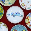 Stylish Kutani Ware Plate, Auspicious Bean Plate, Mountain Sparrow, Ceramic,