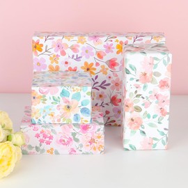 8 Sheets Floral Birthday Wrapping Paper,Multi Flower Gift Wrapping Paper for Girl Women,4 Designs Gift Wrap for Mother‘s Day Birthday Anniversary Wedding Craft Gift DIY(Multicolor)