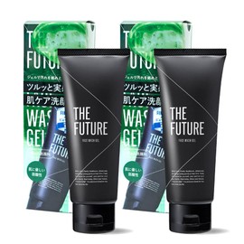 THE FUTURE Men's Gel Face Cleanser (Corner Plugs, Pores, Blackheads, Sebum Stains, Acne, Strawberry Nose, Swelling, Shiny, Rough Skin), Weak Acidity, Face Wash, No Whisk, Shaving Massage, Set of 2