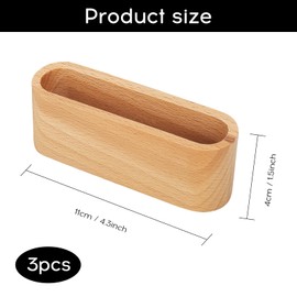 RUCUDIM Creative Wooden Business Card Holder, 3 Pieces Wooden Business Card Holder, Business Card Stand, Highly Stable Business Card Stand, Business Card Holder for Exhibition, Exhibition, Reception,