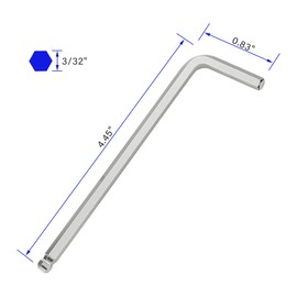FOCMKEAS 3/32 Inch Ball End Hex Key Allen Wrench, SAE Internal Hexagonal, Wrench L Shaped Long Arm Repairing Tool, CR-V