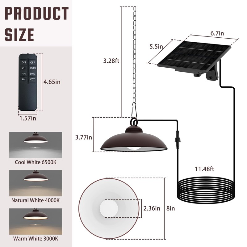 ONLSITY Solar Pendant Lights, Outdoor Indoor 300 Lumen Solar LED