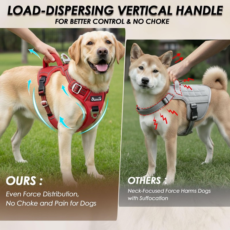 SlowTon No Pull Dog Harness, Heavy Duty No Choke Pet