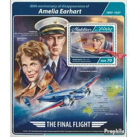 Prophila Collection Maldives Block 1042 (Complete Edition) Mint NH ** MNH 2017 Amelia Earhart (Stamps for Collectors) Aircraft/Balloons/Zeppelins/Aviation