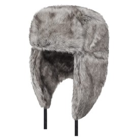 Men Trapper Hat Russian Ushanka Faux Fur Bomber Hunting Hat Winter Earflap Hat Aviator Pilot Cap Windproof Thermal Trooper Hat Fluffy Super Warm Hat Skiing Skating Hat Thickened for Outdoor