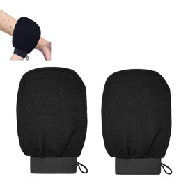 LeTradeJP 手袋 お風呂手袋 垢すり タオル 垢擦り 角質取り 搓澡巾 繰り返し使用可能 お風呂 入浴用品 角質ケア 男女兼用 ブラック ２個入り