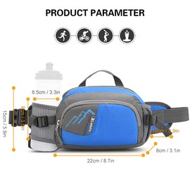 Lixada Outdoor Sports Belt Bag with Bottle Holder, Bum Bag for Men and Women, Breathable Sports Waist Bag for Cycling, Running, Hiking, Marathon, Bum Bag, Hydration Belt, Black, black
