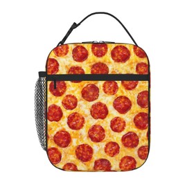 GVGOAGL Novelty Pizza Food Insulated Lunch Bag Reusable Cooler Lunch Box Portable Leakproof Thermal Container Tote Bags for Girls Boys School Travel