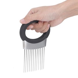 Onion Holder, Handheld Stainless Steel Onion Cutter, All-in-One Vegetable Cutter Machine & Odour Remover for Potatoes, Cucumbers, Tomatoes and Other Vegetables