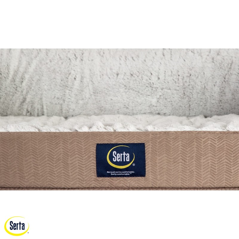 Serta Orthopedic Quilted Couch Dog Bed for Pets – Chocolate