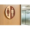 Becral - Bathroom Sign Unisex Natural Wood - 12 cm