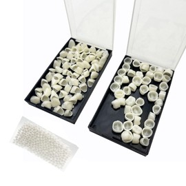 Pack of 120 Temporary Tooth Caps, Dental Front and Rear Panels, False Tooth Cap, Crown with Thermal Beads for Attachment or DIY