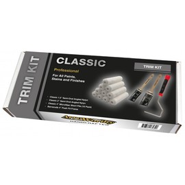 Arroworthy Classic Paint Trim Kit, 1.5 and 2.0-inch Angled Brushes, 4-inch Barracuda Roller with 10 Short Sleeves