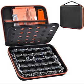 Chainsaw Chain Storage Case Compatible with KAKEI/for Stihl/for DEWALT/for NEO-TEC/for UPFOREST/for Oregon Chains 6-12pcs, Carrying Organizer Holder for Chainsaw File Kit Accessories (Box Only)