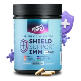 Shield Support Imm De Bpn Pro Refuerzo Inmunológico Natural Con Jengibre, Quercetina, Cúrcuma, Vitamina D3, Vitamina C Y Zinc Protección Y Bienestar Para Tu Sistema Inmune Todo El Año