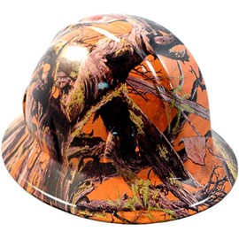 Texas America Safety Company America Camo Full Brim Style Hydro Dipped Hard Hat - Orange