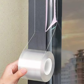 Window Seal Strip Tape for Winter,2.75in x 121FT,Transparent Weather Stripping Sealing Insulation Tape for Windows and Door, Air Conditioner Window Seal,Removes Cleanly (Transparent Upgrade)