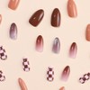 Set of 24 Nail Tips, Checkered and Caramel Graduated Nails