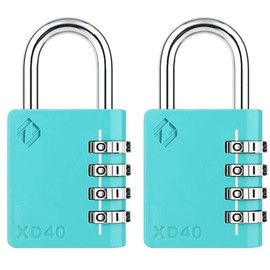 [ZARKER XD40] Heavy Duty Outdoor 4-Digit Combination Padlock for Locker, Gym, gate, shed, Tool Box, Door, Cabinet and Garage with Code - Emerald 2packs