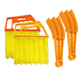 DXNQ 4 PCS Blind Cleaner Duster Tool, Window Venetian Hand-held 7 Finger Dusting Cleaner Brush, Blinds Cleaning Brush Tool for Window Shutters Air Conditioner, Car Accessories