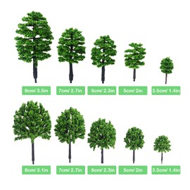 Cayway 53 PCS Miniature Trees Mixed Model Trees, Mixed Colors Trees for Model Train Scenery, Fake Trees for Building Model, Model Scenery with No Bases for DIY Crafts