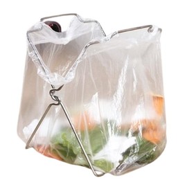 Garbage Bag Stand for Kitchen, Kitchen, Desk, Foldable, Tabletop, Stainless Steel, Disposable