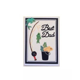 Unbranded Metal Cutting Die: Fishing Rod Bucket Cutting Dies DIY Scrapbooking decoration