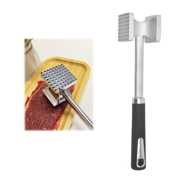 Hongoen 1 x Meat Tenderiser, Stainless Steel, Meat Tenderiser, Double-Sided