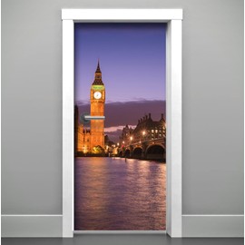 Windowpix DoorPix 32x80 Door Mural Wrap Luster Semi-Gloss Bubble Free House of Parliament London England - Peel and Stick - Easy-to-Clean, Durable