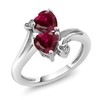 Gem Stone King 925 Sterling Silver Red Created Ruby and