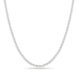 Silver Chain for Men - Rope Chain for Men 2mm Silver Chain Necklace for Men Diamond Cut Mens Silver Chain Sterling Silver Necklace for Men Sterling Silver Chain 20 Inch Rope Chain for Men Mens Jewelry