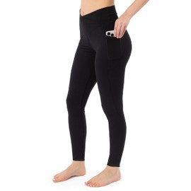 SATINA High Waisted Full Length Tummy Control Leggings, Ribbed Leggings, Joggers Black