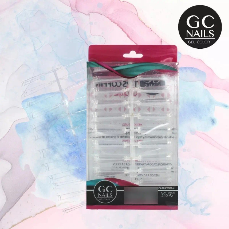Tip Xxl Coffin 240pzs, Uñas Acrilicas , Gc Nails